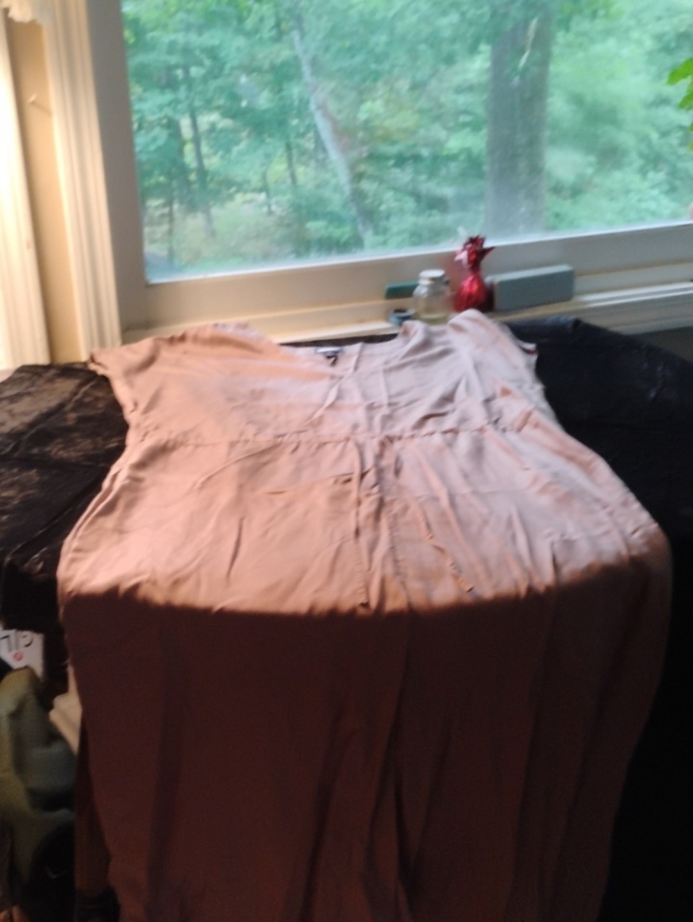 Women's Tan V-Neck Top